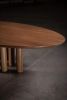 023 Solid Oak Dining Table, Cylinder Bases | Tables by Aeterna Furniture. Item composed of oak wood