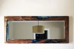 walnut epoxy inlay mirror | Decorative Objects by Abodeacious. Item composed of wood & glass