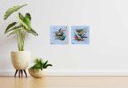 Pair of Birds | Oil And Acrylic Painting in Paintings by Shirly Maimom Art. Item made of canvas with synthetic works with contemporary & art deco style