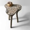 Beige Stone High Side Table - Tripod Series in Bio Concrete | Tables by Donatas Žukauskas. Item composed of wood and cement in contemporary or japandi style