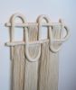 55" Wall Sculpture with Cotton Fringe | Wall Hangings by Karen Gayle Tinney. Item made of cotton with ceramic