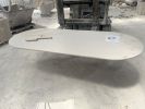 Italian Travertine Dining Table - Gray Marble Dining Table | Tables by Tinella Collection. Item composed of marble compatible with minimalism and contemporary style