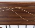 MSL Keyboard Bench | Accent Chair in Chairs by Dzenitis Art and Engineering LLC. Item composed of walnut & fabric