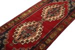 Vintage Konya Geometric Beige Brown and Red Wool Runner | Area Rug in Rugs by Rug and Kilim