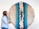 Glacial Blues | Macrame Wall Hanging in Wall Hangings by Demi Kahn Art | Throughgood Coffee in Houston. Item made of cotton with fiber