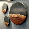 Concrete + Wood Wall Art | Tapestry in Wall Hangings by Alicia Dietz Studios. Item composed of walnut and fabric