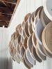 Neutral Toned Wood Slice Art Installation | Interior Design by Emily Barton Design