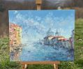 "Venice. City of Romance" original palette knife oil | Oil And Acrylic Painting in Paintings by OXYPOINT. Item composed of wood & canvas compatible with contemporary and modern style