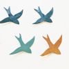 Flock 10 Ceramic Wall Art Swallows | Wall Sculpture in Wall Hangings by Elizabeth Prince Ceramics. Item composed of ceramic in mid century modern or contemporary style