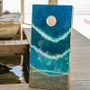 The Beach Epoxy Resin Mahogany Pathfinder ART Cornhole Board | Furniture by Elakai Outdoor