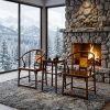 Legacy Ellsworth Ming Begonia Openwork Horseshoe Armchair II | Chairs by Dynasty Artisan. Item composed of wood compatible with contemporary and eclectic & maximalism style