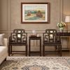 Legacy Shijin Taishi Armchair Trio with Natural Cloud Marble | Chairs by Dynasty Artisan. Item made of wood works with contemporary & eclectic & maximalism style
