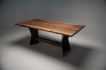 English Walnut | Modern Farmhouse Style | Dining Table in Tables by L'atelier Mata | Letchworth Garden City in Letchworth Garden City. Item made of walnut & steel