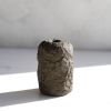 Arched Bud Vase in Textured Earthen Brown Concrete | Vases & Vessels by Carolyn Powers Designs. Item made of concrete with glass works with minimalism & contemporary style