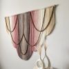 Pastel Modern Boho Aesthetic Fiber Art Wall Hanging | Macrame Wall Hanging in Wall Hangings by Mercy Designs Boho. Item made of birch wood with fiber works with boho & minimalism style