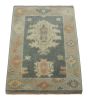 Rug & Kilim's Oushak Rug in Blue-Gray with Medallion | Area Rug in Rugs by Rug and Kilim