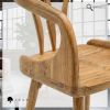 Sculptural Curved Back Solid Teak Dining Armchair | Dining Chair in Chairs by Adam's Luxury Home. Item made of wood works with minimalism & mid century modern style