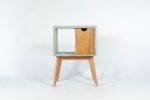 Half 'n Half Blossom | Nightstand in Storage by Curly Woods. Item made of oak wood with concrete works with mid century modern style