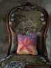 hand-embroidered needlepoint STARRY pillow, OOAK | Pillows by Mommani Threads. Item made of wool works with contemporary & eclectic & maximalism style