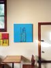 Dos Escalas, Blues | Oil And Acrylic Painting in Paintings by Atelier Stumpo. Item composed of canvas and synthetic