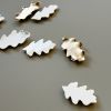 Abstract Original ceramic wall art set of 15 3D Oak Leaves | Wall Sculpture in Wall Hangings by Elizabeth Prince Ceramics. Item composed of ceramic in minimalism or mid century modern style