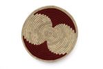 Amara Handmade Round Red Woven Basket, Natural Gras | Decorative Bowl in Decorative Objects by Amara
