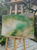 Speranza - Abstract green nature painting | Oil And Acrylic Painting in Paintings by Jennifer Baker Fine Art. Item composed of canvas in contemporary style