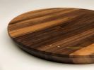 Encompass Serving Board | Serveware by Coda Wood Studio. Item composed of walnut and brass in mid century modern or contemporary style