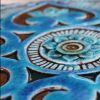 Set of 12 large turquoise-tile Outdoor wall art installation | Tiles by GVEGA. Item composed of marble