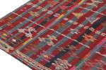 Vintage Shahsavan Persian Kilim in red and Blue Stripes | Area Rug in Rugs by Rug and Kilim
