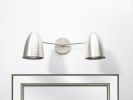 Bathroom Vanity Wall Double Sconce - Brushed Nickel Light | Sconces by Retro Steam Works. Item made of brass works with mid century modern & contemporary style