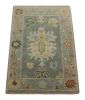 Rug & Kilim's Oushak Rug in Blue-Gray with Medallion | Area Rug in Rugs by Rug and Kilim
