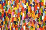 "Colorburst" 60x72" Oil on canvas | Oil And Acrylic Painting in Paintings by Melissa Ellis Art. Item made of canvas with synthetic