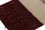 Antique Russian Tribal Bag and Textile in Beige and Burgundy | Area Rug in Rugs by Rug and Kilim