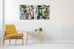Ideas Are Cheap - Diptych | Oil And Acrylic Painting in Paintings by Irena Orlov. Item made of canvas with synthetic