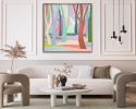 Dreamy abstract forest artwork 'Amid' | Oil And Acrylic Painting in Paintings by Amy Kim. Item composed of canvas & synthetic