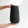 Giant Pear Shaped Vase in Carbon Black Concrete | Vases & Vessels by Carolyn Powers Designs. Item composed of concrete and glass in minimalism or contemporary style