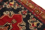 Vintage Konya Geometric Beige Brown and Red Wool Runner | Area Rug in Rugs by Rug and Kilim