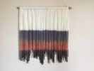 FROSTFIRE Grey Ombré Pink Textile Wall Hanging, Dip Dye Fibe | Macrame Wall Hanging in Wall Hangings by Wallflowers Hanging Art. Item made of oak wood with wool works with boho & mid century modern style