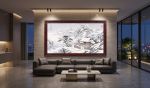 Snowy Night Return: Hand-Painted Shanshui Art on Silk/Xuan | Oil And Acrylic Painting in Paintings by Dynasty Artisan. Item composed of wood and fabric in contemporary or eclectic & maximalism style