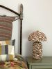 The Knitty Table Lamp in Brown and White Flecked | Lamps by Meg Morrison. Item composed of fabric and ceramic in boho or mid century modern style