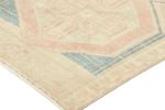 Vintage Turkish Oushak Rug in Blue, Pink and Cream | Area Rug in Rugs by Rug and Kilim