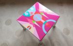 Pink Colorful Abstract Side Resin Coffee Table | Tables by Epoxy Coffee Table Shop. Item made of wood works with boho & mid century modern style