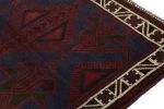 Rug & Kilim's Baluch Tribal Rug in Red & Blue Geometric | Area Rug in Rugs by Rug and Kilim
