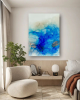'Aqua' - Luxury Abstract Resin and Alcohol Inks Artwork | Paintings by Christina Twomey Art + Design. Item composed of birch wood in minimalism or contemporary style