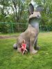"Bunny on the Loose" | Public Sculptures by J.A. Mayer "Sculptor" | Coulter Playground in Greensburg. Item made of stone