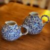 Blue and white Stoneware jug. | Vessels & Containers by Jaime Fernandez Muro. MUROPOTS.. Item made of stone