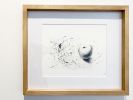 Wood Framed Black Ink Apple Drawing | Oil And Acrylic Painting in Paintings by NAMYOONSOOART. Item made of paper with synthetic