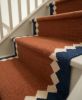 Handwoven Wool Indigo & Rust Stair Runner | Runner Rug in Rugs by Evergreen Carpets. Item composed of wool compatible with boho and minimalism style