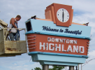 Downtown Gateway Neon Sign | Signage by Judith Mayer. Item made of steel